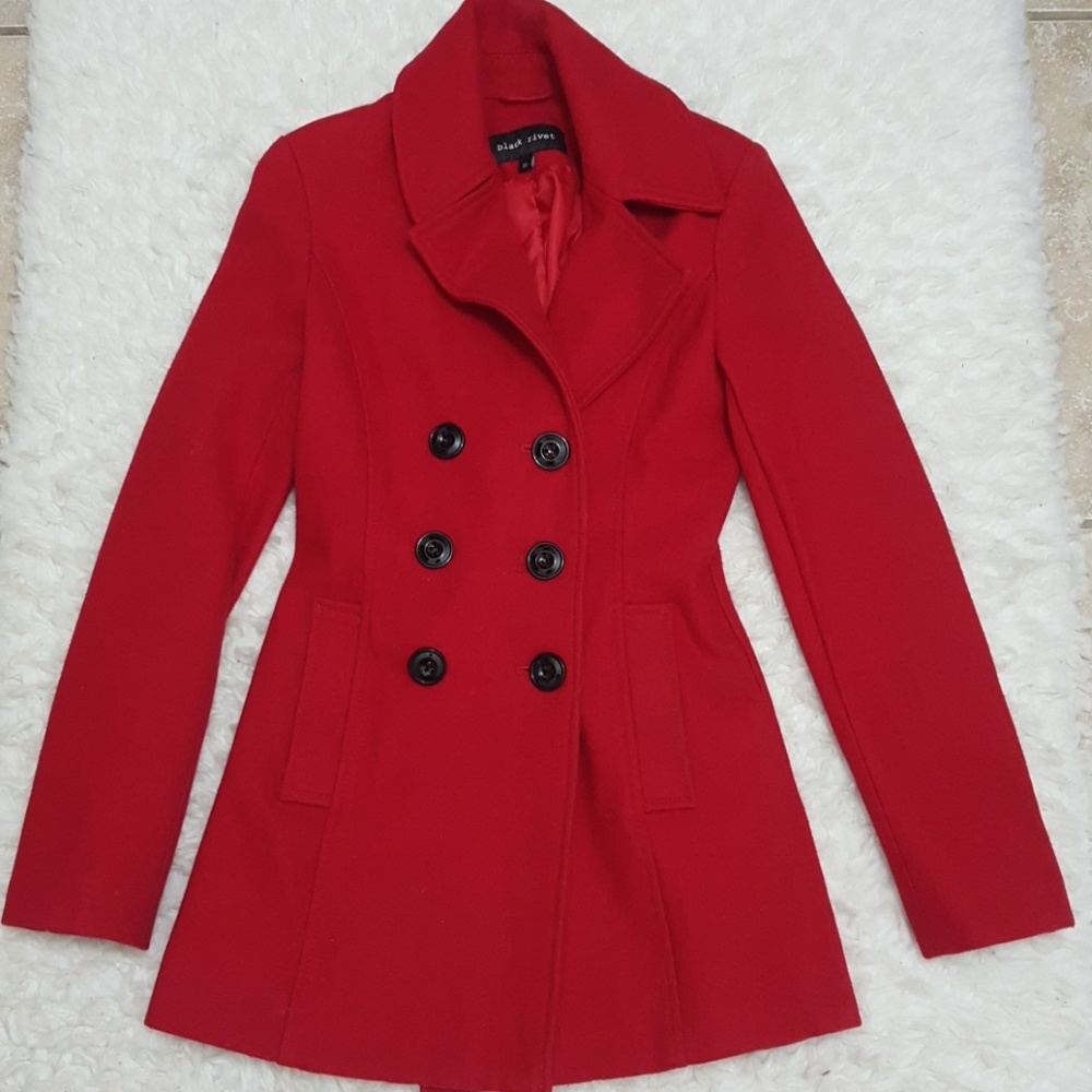 Red pea Coat